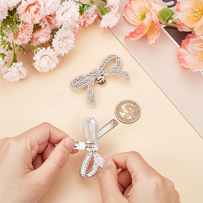 2Pcs Alloy Crystal Rhinestone Wedding Shoe Decorations FIND-CP0002-06P-1