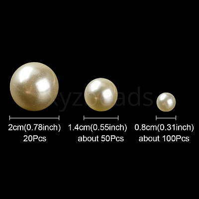 High Luster ABS Plastic Imitation Pearl Beads OACR-YW0001-45-1