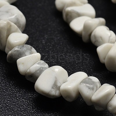 Chip Natural Howlite Beads Strands G-N0134-11-1