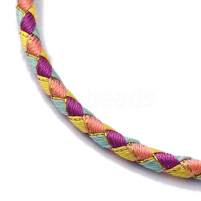 Polyester Cord Braided Bracelet Makings MAK-Z003-01G-25-1