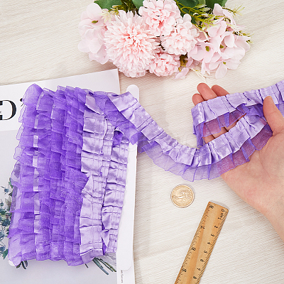 Satin Organza Pleated Ribbons ORIB-GF0001-06B-1