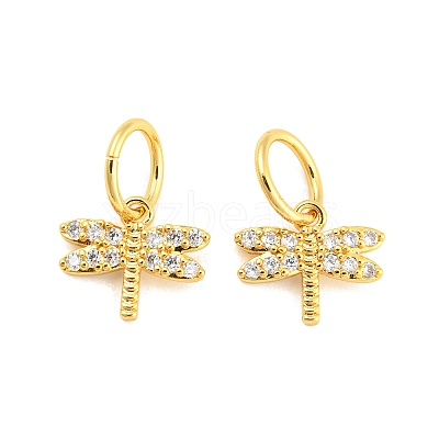 Brass Micro Pave Clear Cubic Zirconia Charms LS-ZIRC-L091-073G-1