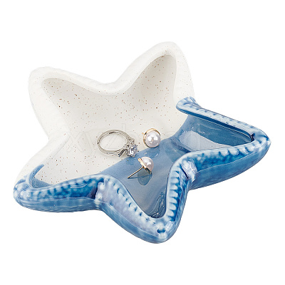 Ocean-themed Ceramic Jewelry Plate DJEW-WH0015-108A-1