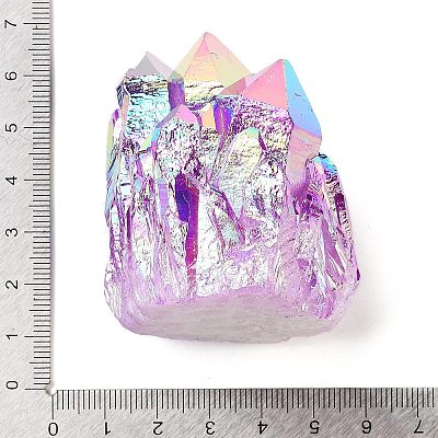 Electroplated Natural Druzy Quartz Crystal Cluster Ornaments RABO-PW0001-179C-1