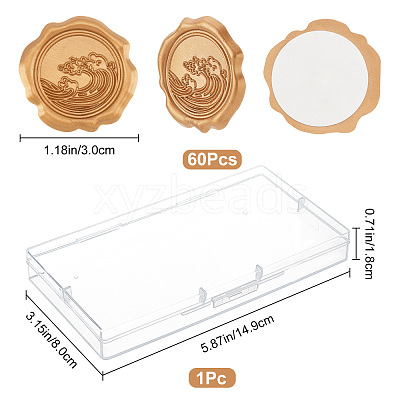60Pcs Adhesive Wax Seal Stickers DIY-CP0006-30-17-1