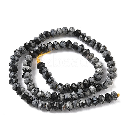Natural Snowflake Obsidian Bead Strands G-D344-A13-1