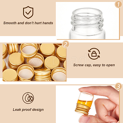 80Pcs Clear Glass Bead Storage Tubes CON-BC0007-38-1