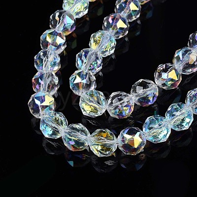 Electroplate Transparent Glass Beads Strands EGLA-N002-18A-B01-1