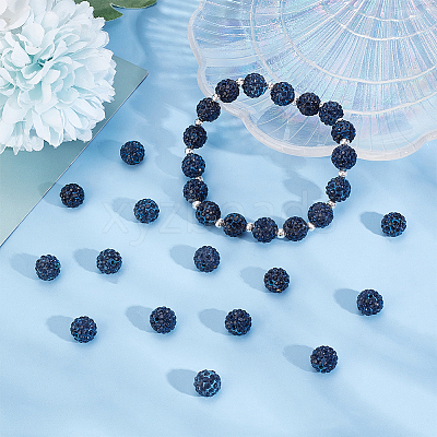 100Pcs Pave Disco Ball Beads RB-PH0001-28-1