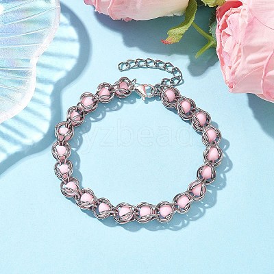 Opaque Acrylic Beaded Bracelets BJEW-JB10228-1