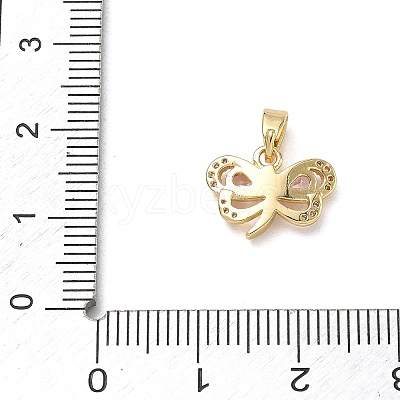 Brass Micro Pave Pink Cubic Zirconia Charms CU-CBA5CBE-06G-1
