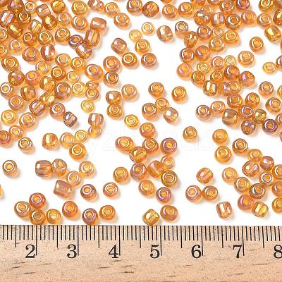 Transparent Rainbow Colours Round Glass Seed Beads X-SEED-A007-4mm-162C-1
