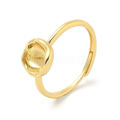 Brass Open Cuff Ring Settings KK-G518-10G-04-1