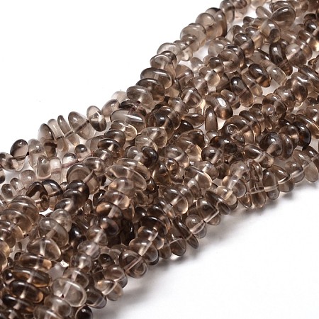 Natural Smoky Quartz Chip Beads Strands G-E271-117-1