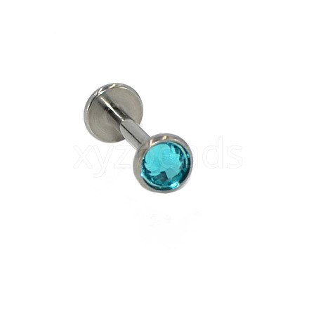 G23 Titanium Cubic Zirconia Flat Round 17 Gauge Threadless Labrets for Women Men WG1F07B-16-1