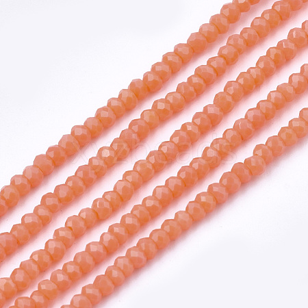 Opaque Solid Color Glass Beads Strands X-GLAA-S178-14A-06-1