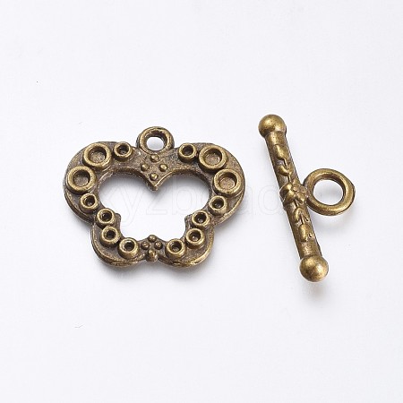 Tibetan Style Alloy Butterfly Toggle Clasps PALLOY-J471-28AB-NF-1