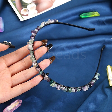 Natural Fluorite Hair Bands PW-WG3532A-10-1