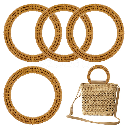 Resin Imitation Rattan Bag Handles FIND-WH0127-68-1