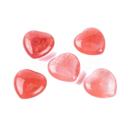 Synthetic Cherry Quartz Glass Healing Stones G-G020-01R-1