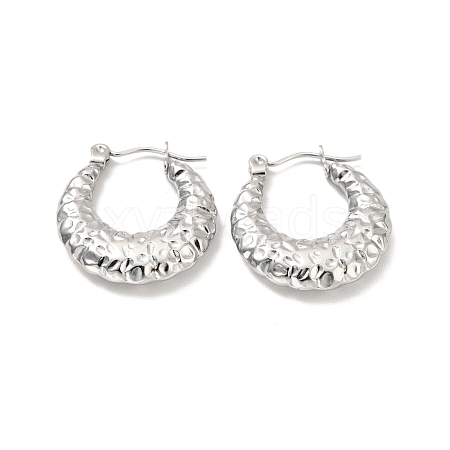 Non-Tarnish 304 Stainless Steel Crescent Moon Hoop Earrings EJEW-P202-07P-1