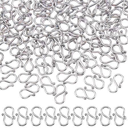 200Pcs 304 Stainless Steel S-Hook Clasps STAS-UN0063-30-1