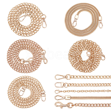 WADORN 5Pcs 5 Styles Alloy & Iron Chain Bag Straps DIY-WR0003-12-1