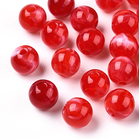 Imitation Jade Acrylic Beads MACR-G066-01F-1