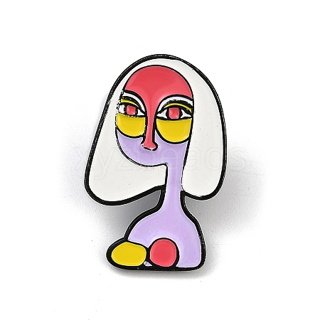 Abstract Lady Enamel Pins JEWB-R001-02EB-05-1