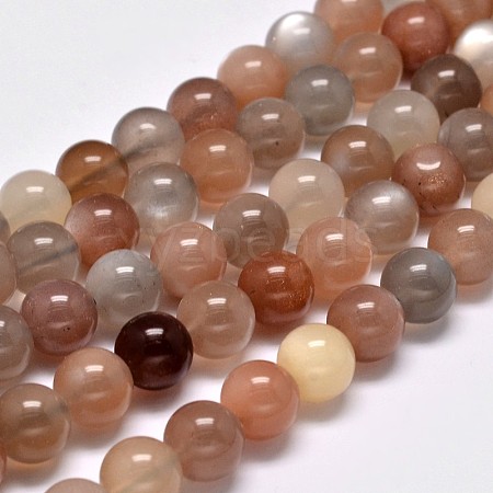 Grade AA Natural Multi-Moonstone Bead Strands X-G-M296-01-8mm-1