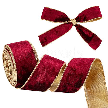 Single Face Velvet Wired Ribbon OCOR-WH0078-222B-04-1