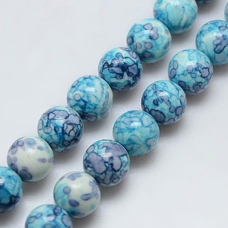 Synthetic Ocean White Jade Beads Strands X-G-C219-3mm-02-1