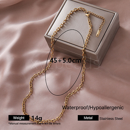 European 304 Stainless Steel Cable Chain Necklaces for Women OE0950-5-1