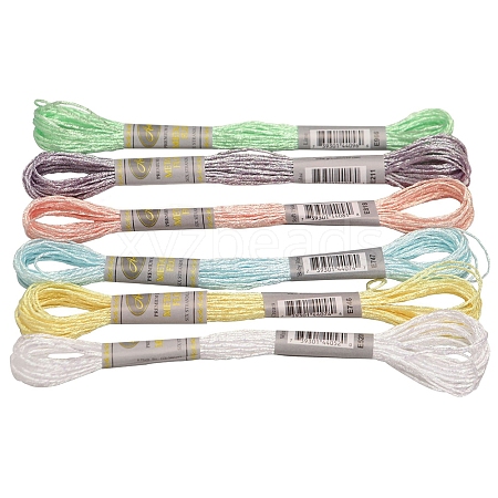 6Skeins Polyester Metallic Embroidery Threads PW-WGA13F3-01-1