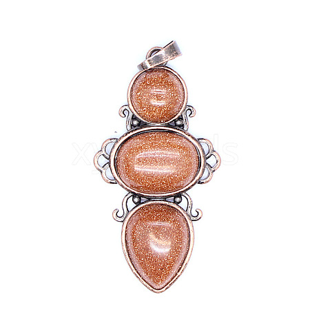 Retro Natural Goldstone Pendants PW-WG7292F-03-1