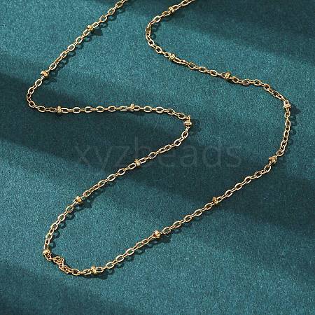 PVD Vacuum Plating 304 Stainless Steel Cable Chains Necklaces MAK-L015-41G-1