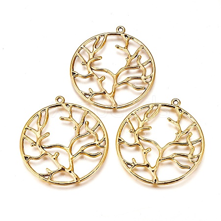 Alloy Metal Tree of Life Pendants PALLOY-20320-AG-RS-1