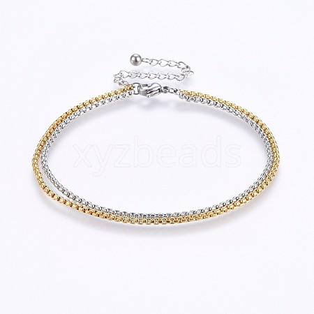 304 Stainless Steel Multi-strand Bracelets BJEW-H574-03GP-1