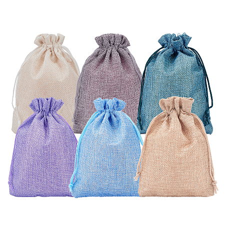 Burlap Packing Pouches Drawstring Bags ABAG-BC0001-16-1