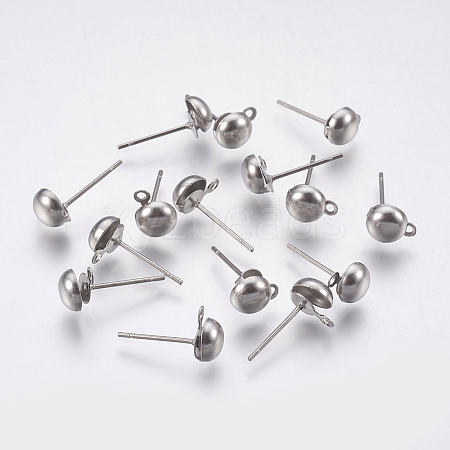 Non-Tarnish 304 Stainless Steel Stud Earring Findings LS-STAS-P196-03-1
