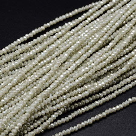 Faceted Rondelle Full Rainbow Plated Electroplate Glass Beads Strands X-EGLA-M004-2mm-A17-1