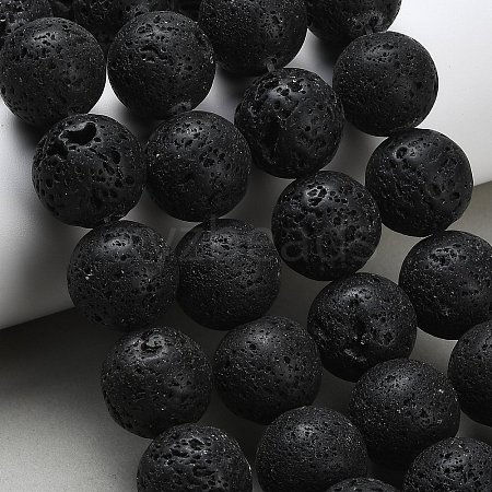 Natural Lava Rock Round Beads Strands G-M169-18mm-03-1