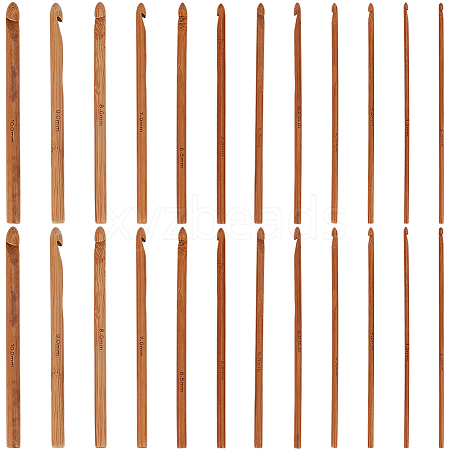 24Pcs Carbonized Bamboo Knitting Needles TOOL-CL0001-10-1