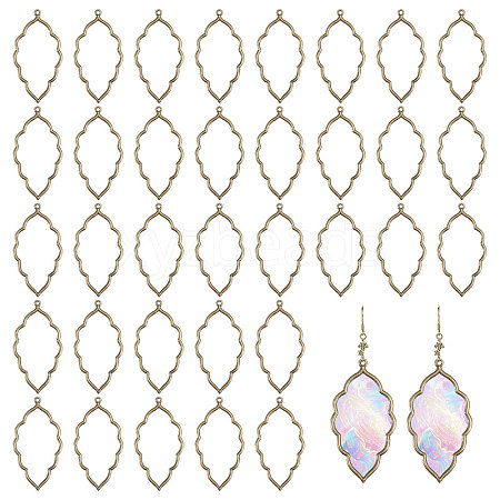 CHGCRAFT 50Pcs Tibetan Style Alloy Open Back Bezel Big Pendants FIND-CA0008-77AB-1