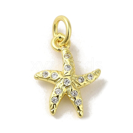 Brass Micro Pave Cubic Zirconia Charms KK-M283-22F-01-1