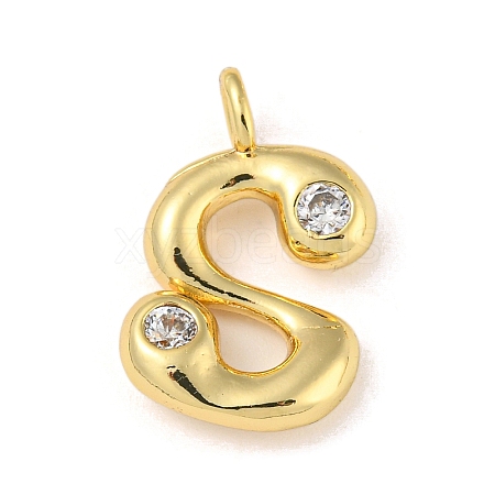 Rack Plating Brass Micro Pave Cubic Zirconia Pendants KK-A200-24G-S-1