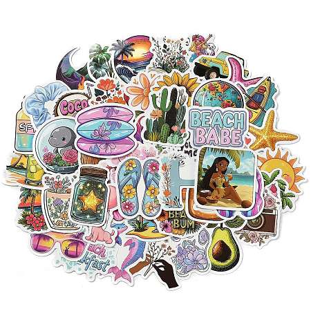 50 Pieces New Beach Holiday Creative Paper Stickers STIC-R001-42-1