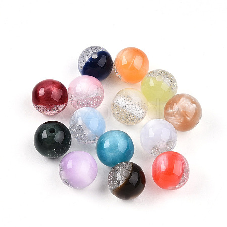 Two Tone Transparent Resin Beads X1-RESI-N042-12mm-07-1