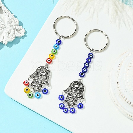 Tibetan Style Alloy Keychains KEYC-JKC01078-1