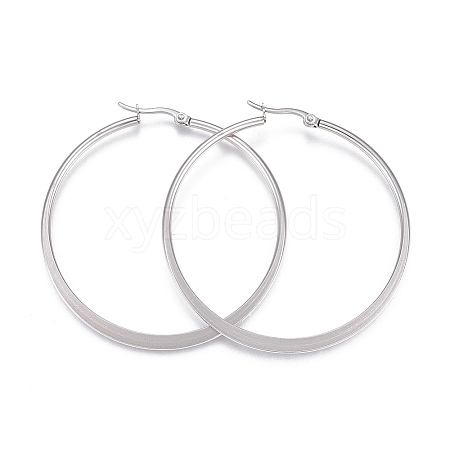 Tarnish Resistant 201 Stainless Steel Hoop Earrings LS-EJEW-A052-27A-1